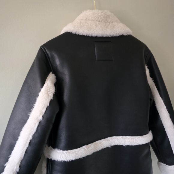 Abercrombie & Fitch XS 70s Modern Retro Hippie Vegan Shearling Penny Lane Jacket - Picture 13 of 16